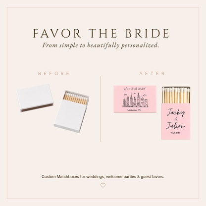 Personalized New York Wedding Matchboxes