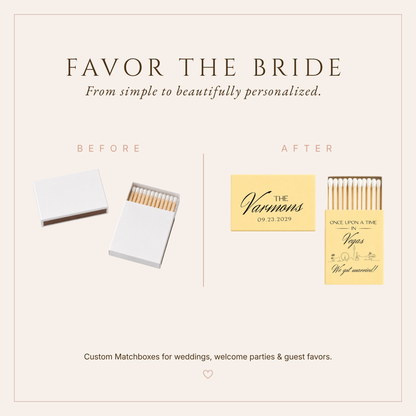 Personalized Las Vegas Wedding Matchboxes