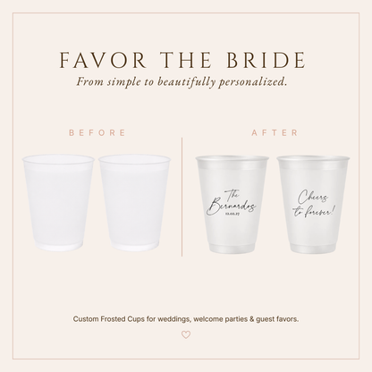 Personalized Minimalist Wedding Frosted Cups