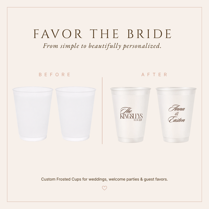 Personalized Elegant Script Wedding Frosted Cups