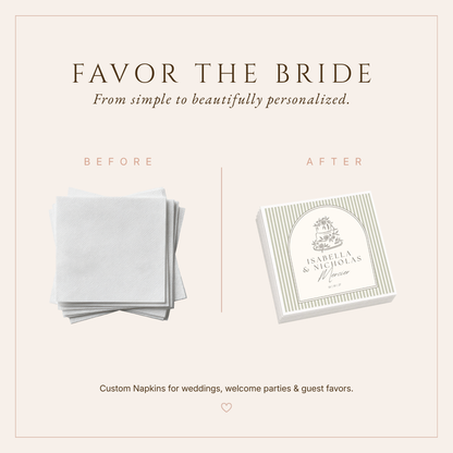 Personalized Vintage Cake Wedding Table Napkins