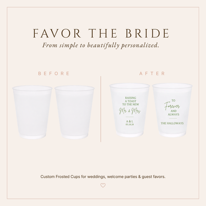 Personalized Raising a Toast Wedding Frosted Cups