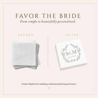 Personalized Monogram Wedding Table Napkins