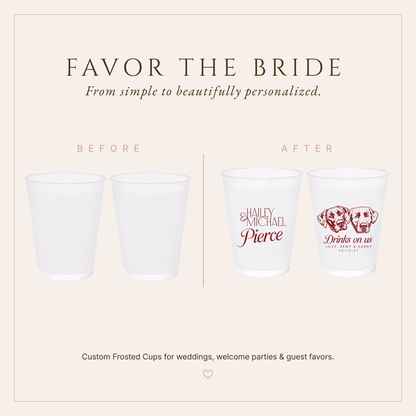 Personalized Two Pet Wedding Frosted Cups