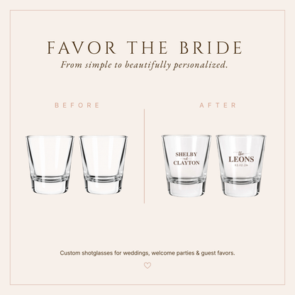 Personalized Leons Wedding Shot Glasses
