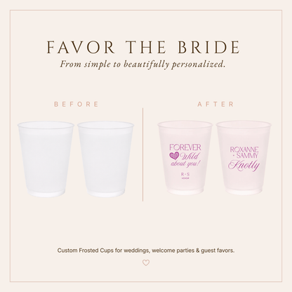 Personalized Forever Wild About You Wedding Frosted Cups