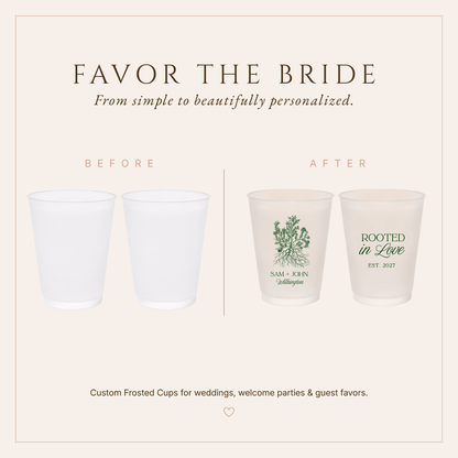Personalized Roots Artwork Wedding Frosted Cups