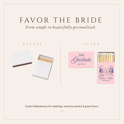 Personalized Let The Adventure Begin Wedding Matchboxes