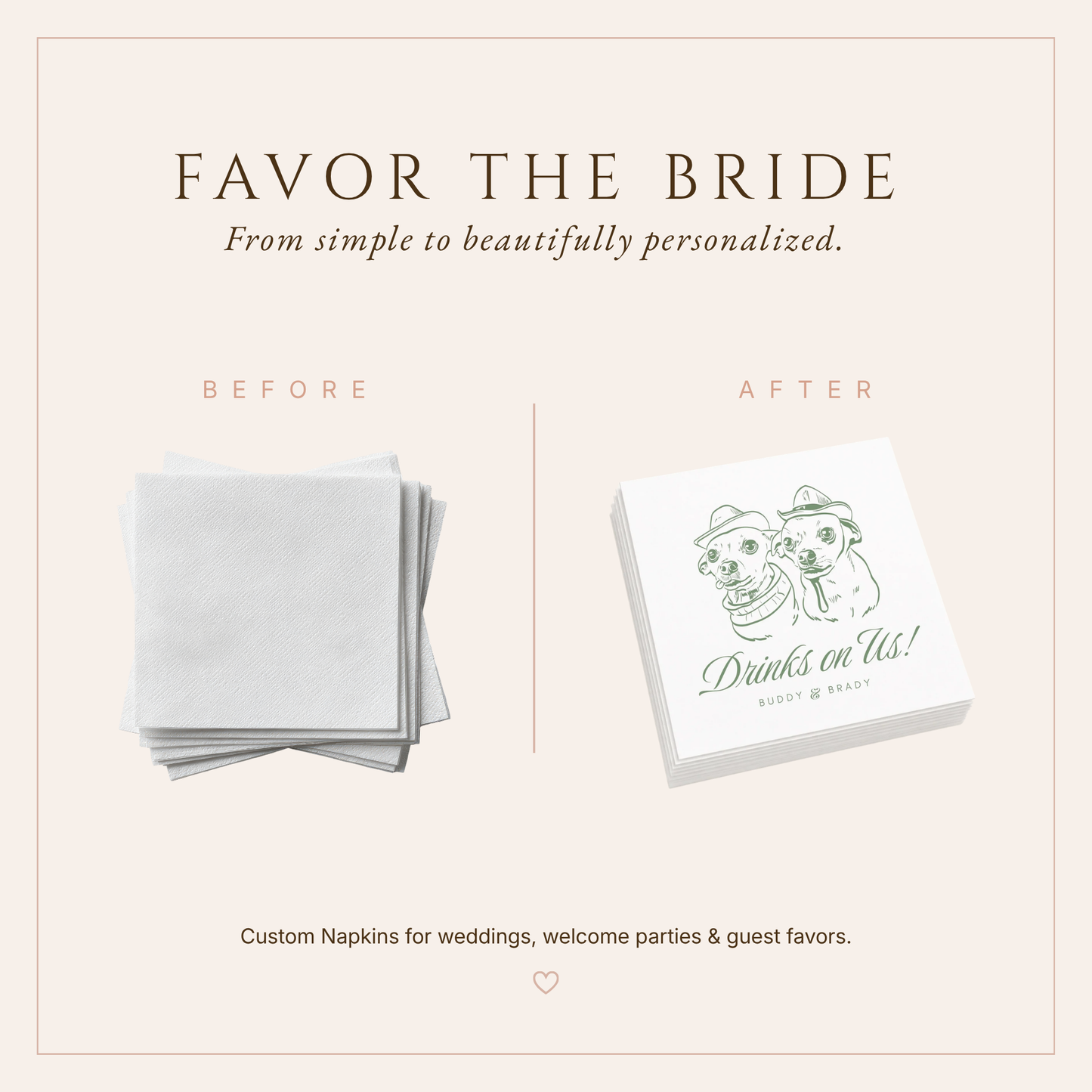 Personalized Cowboy Dog Wedding Table Napkins