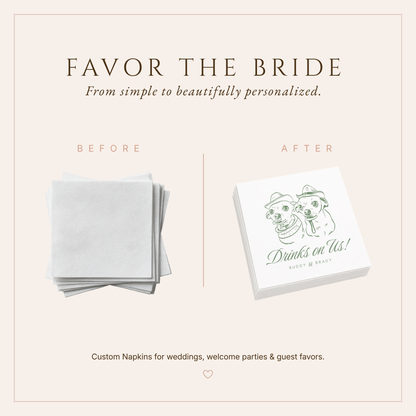 Personalized Cowboy Dog Wedding Table Napkins