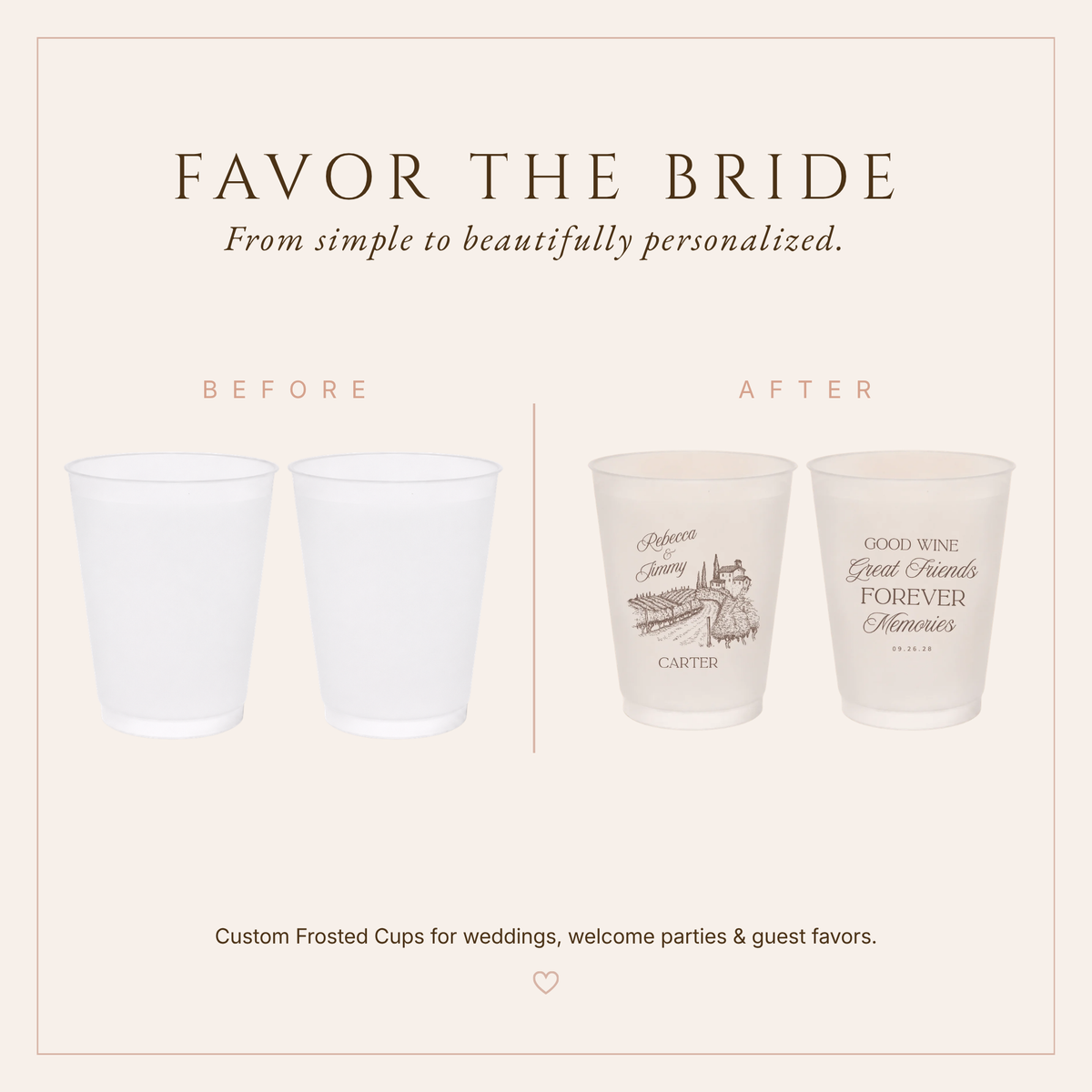 Personalized Winery Wedding Frosted Cups
