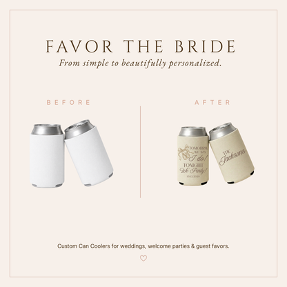 Personalized Rehearsal Dinner Wedding Can Coolers