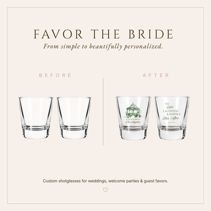 Personalized Gazebo Wedding Shot Glasses