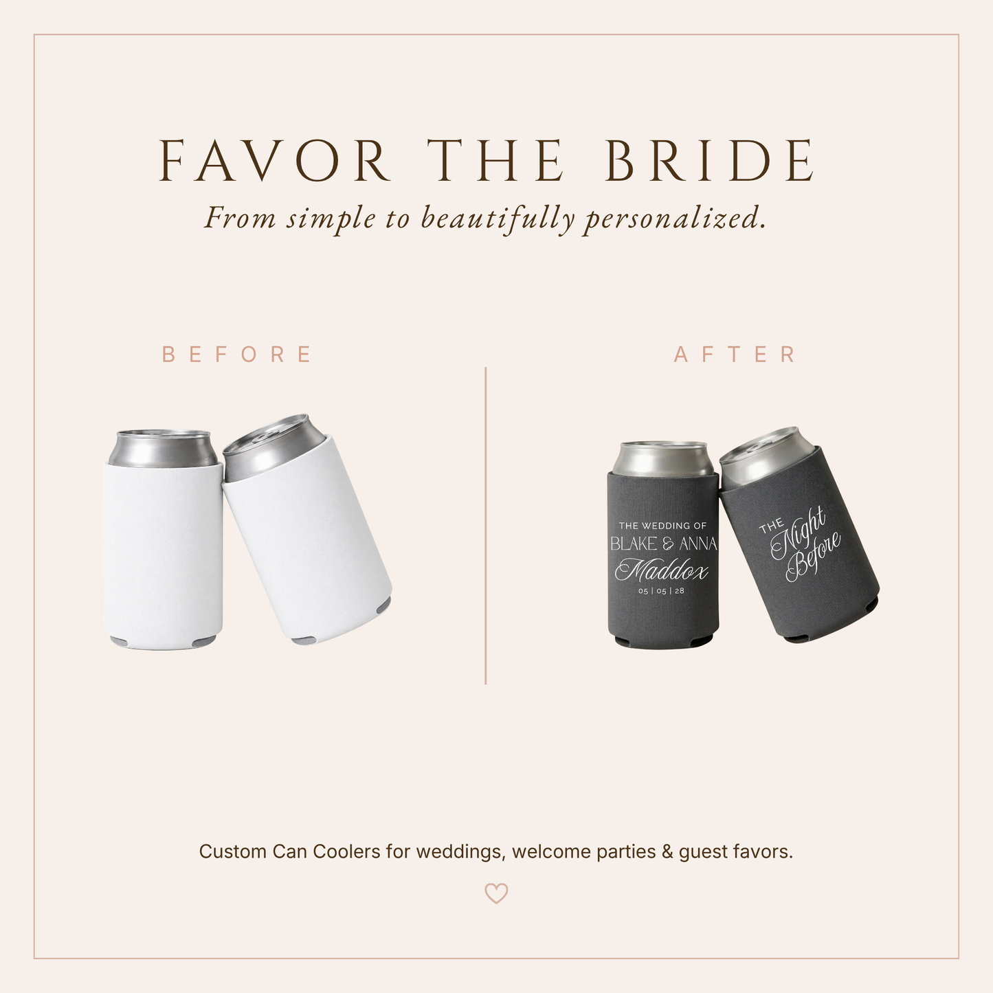 Personalized Wedding Weekend Can Coolers