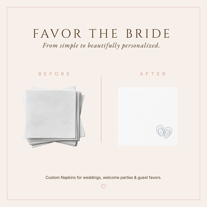 Personalized Oyster Monogram Wedding Napkins