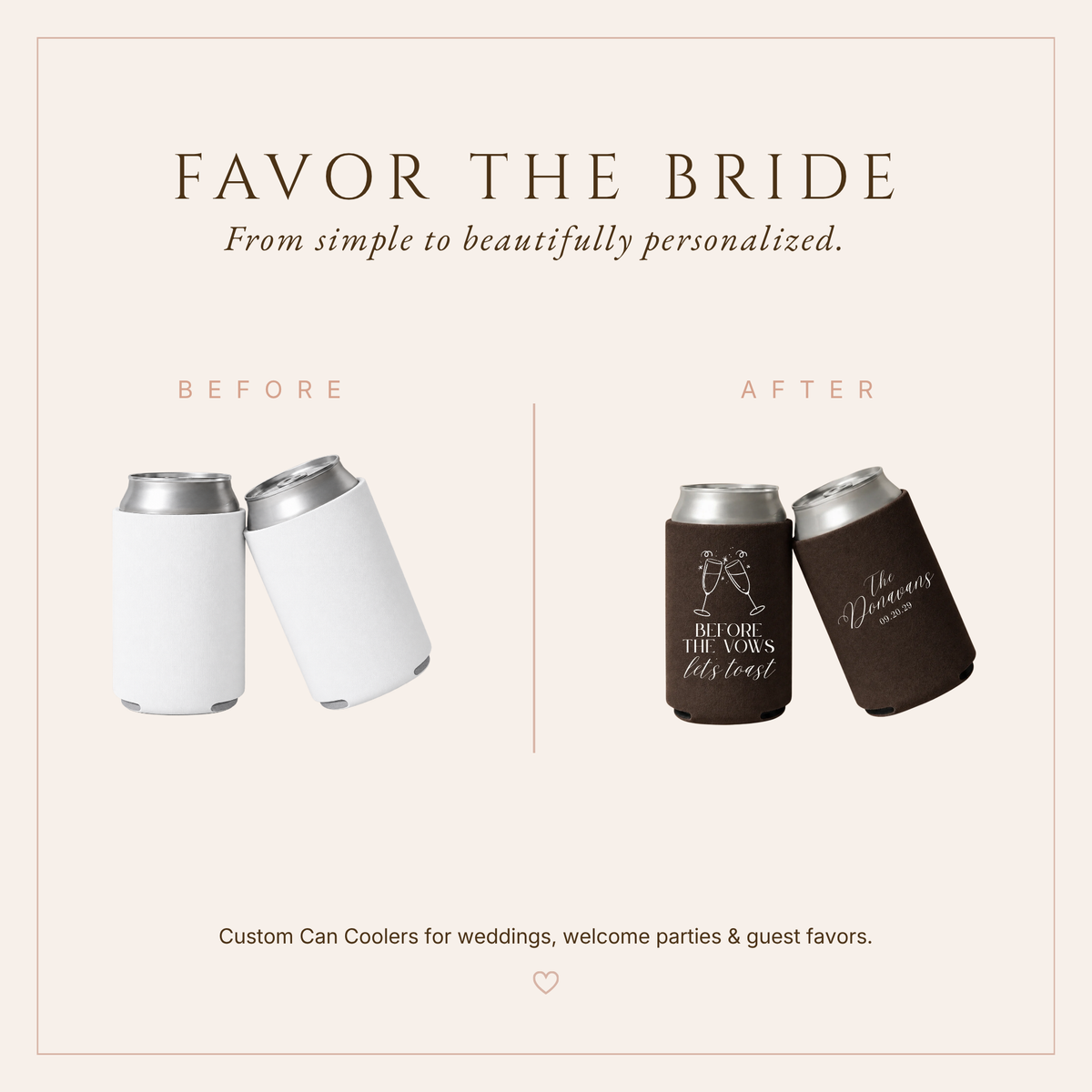 Personalized Before the Vows Can Coolers