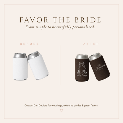 Personalized Before the Vows Can Coolers