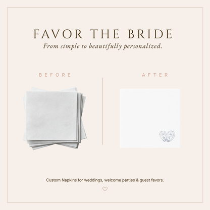 Personalized Oyster Shell Initial Wedding Napkins