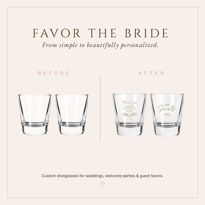 Personalized Thank You Wedding Shot Glasses