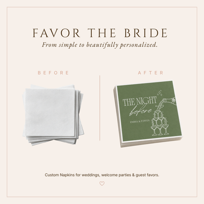 Personalized The Night Before Wedding Napkins
