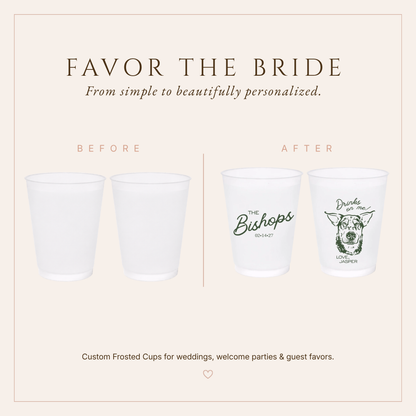 Personalized Pet Portrait Wedding Frosted Cups