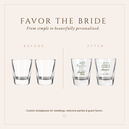 Personalized Western Wedding Shot Glasses