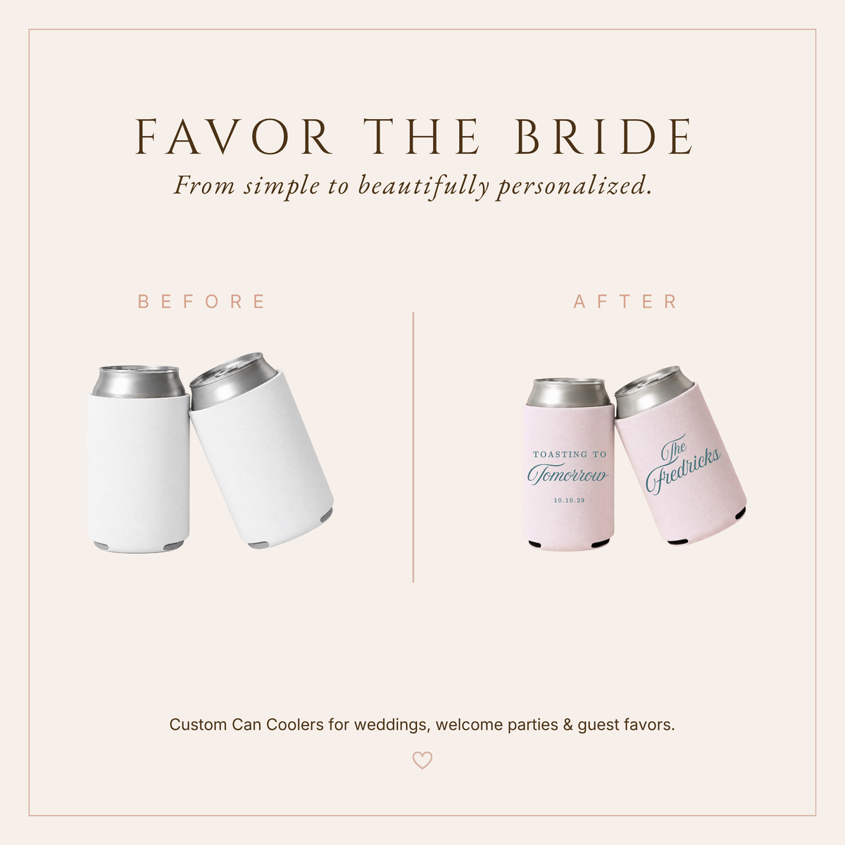 Personalized Toasting to Tomorrow Wedding Can Coolers