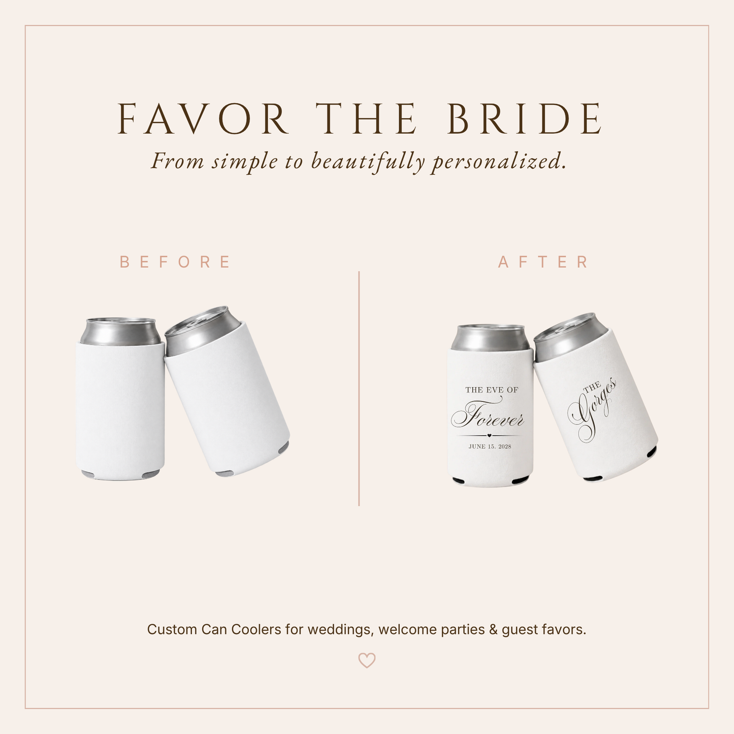 Personalized The Eve of Forever Wedding Can Coolers