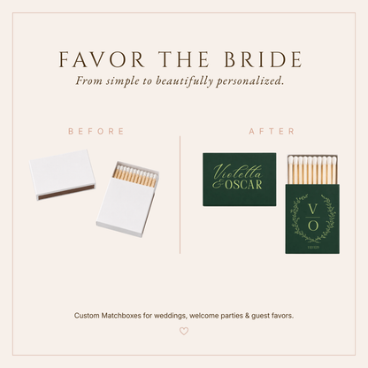 Personalized Green Monogram Wedding Favor Matchboxes