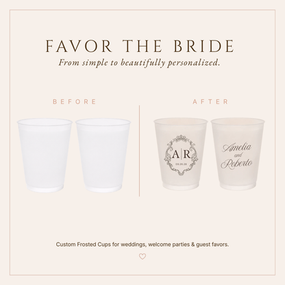 Personalized Vintage Monogram Frosted Cups