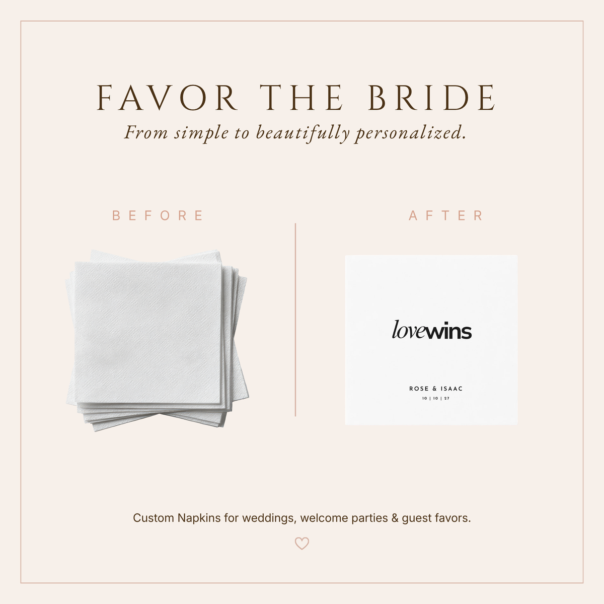 Personalized Love Wins Wedding Napkins