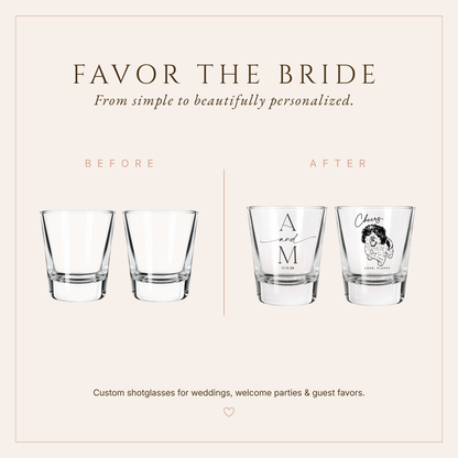 Personalized Pet Wedding Frosted Shot Glasses