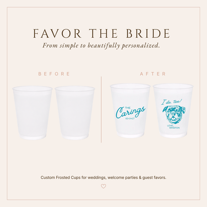 Personalized Pug Wedding Frosted Cups
