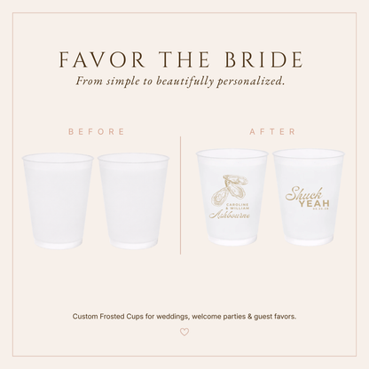 Personalized Oyster Wedding Frosted Cups