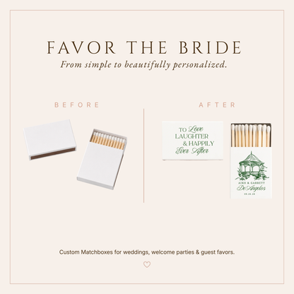 Personalized Venue Illustration Wedding Matchboxes