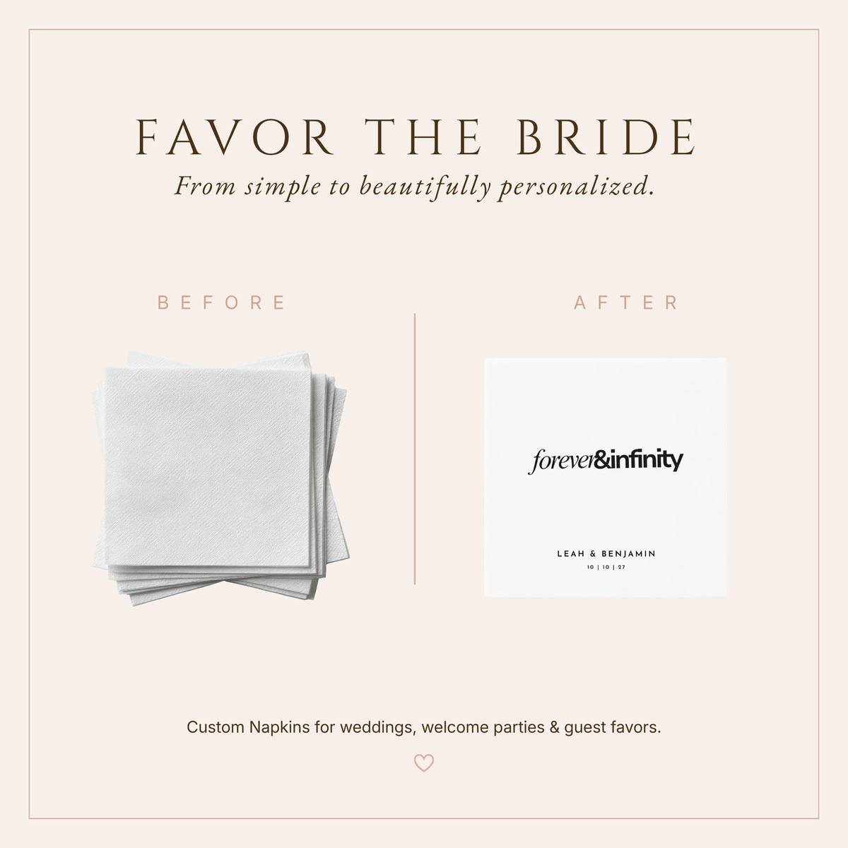 Personalized Forever And Infinity Wedding Napkins