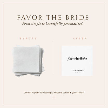Personalized Forever And Infinity Wedding Napkins