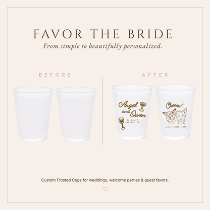 Personalized Double Dog Wedding Frosted Cups