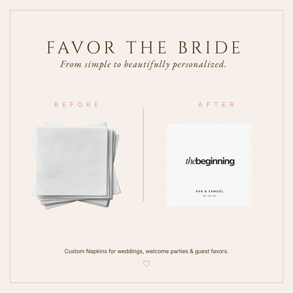Personalized The Beginning Wedding Napkins