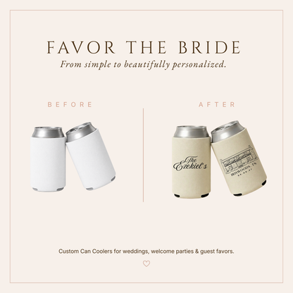 Personalized Iriswoods Wedding Can Coolers