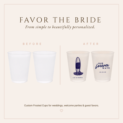 Personalized Surf Wedding Frosted Cups