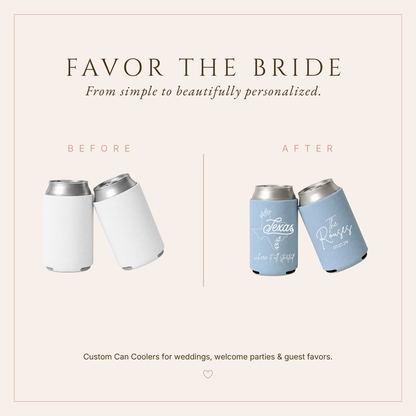 Personalized Texas Wedding Can Coolers