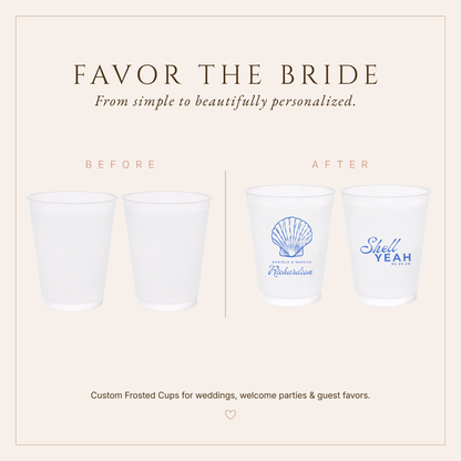 Personalized Seashell Wedding Frosted Cups