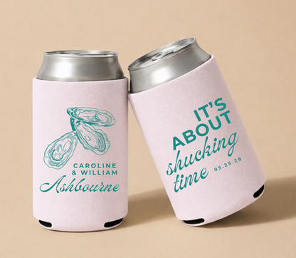 About Shucking Time Wedding Can Coolers