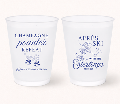 Custom après ski wedding frosted cups
Champagne powder repeat wedding cups
Ski resort wedding favor
Winter wedding frosted cups
Personalized mountain wedding drinkware
Aspen wedding weekend cups