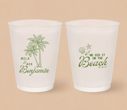 Personalized Beach Wedding Frosted Cups