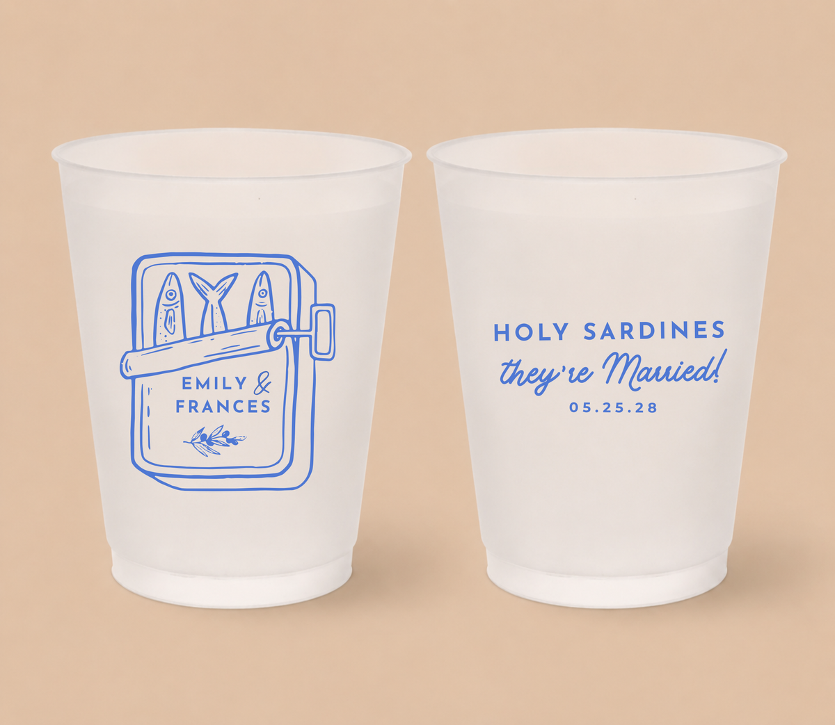 Personalized Holy Sardines They’re Married Frosted Cups