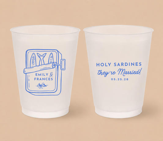 Personalized Holy Sardines They’re Married Frosted Cups
