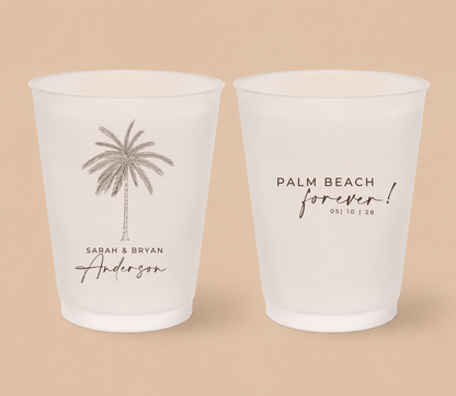 Personalized Palm Beach Frosted Wedding Cups
