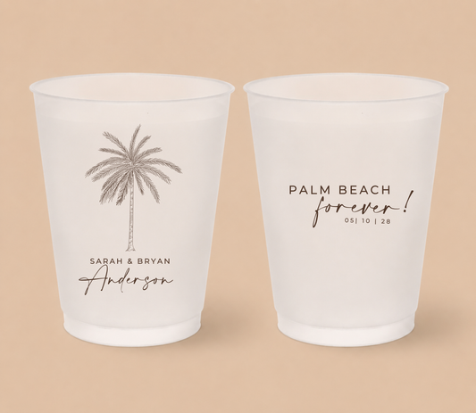 Personalized Palm Beach Frosted Wedding Cups